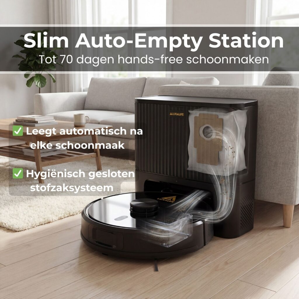 Robotstofzuiger Automatisch leegstation Auto Empty station LuxaLife Louis V1